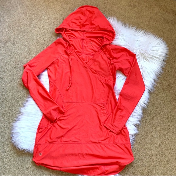 Athleta Tops - Athleta Long Sleeve Ruched Tech Tunic Hood T-Shirt